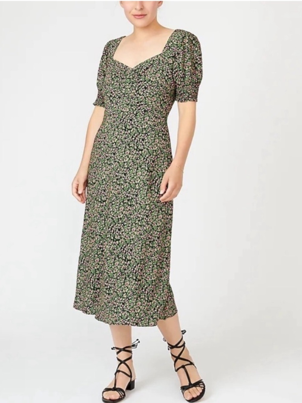 J. Crew Green and Black Puff Sleeve midi dress
Size 8 - Picture 7 of 7